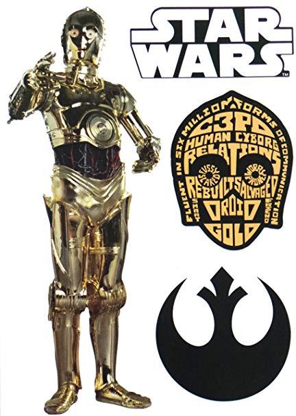 C-3PO Logo - Amazon.com: FATHEAD C-3PO Mini Graphic Star Wars Logo Set Official ...