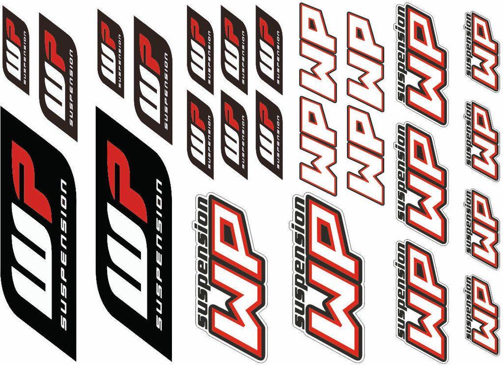 WP Logo - WP Suspension Bike Forks Decals Stickers Graphic Set Logo Adhesive