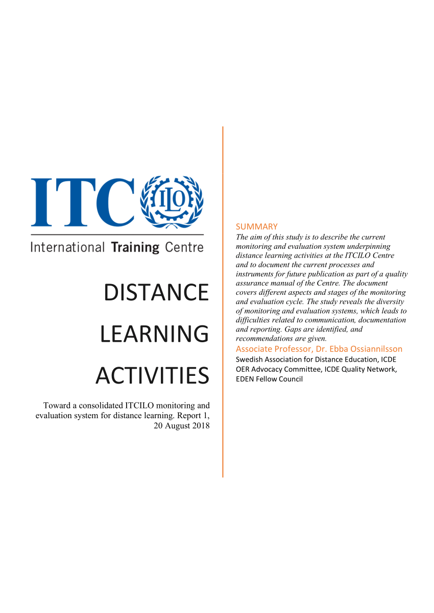 ITC-ILO Logo - PDF) DISTANCE LEARNING ACTIVITIES Toward a consolidated ITCILO