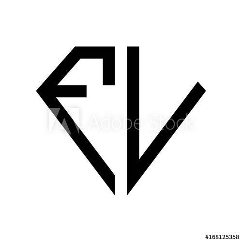 FV Logo - initial letters logo fv black monogram diamond pentagon shape