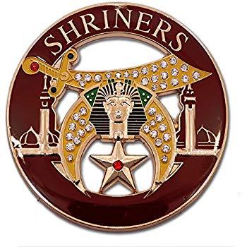Shriners Logo - Amazon.com: Shriner Round Red Masonic Auto Emblem - 3
