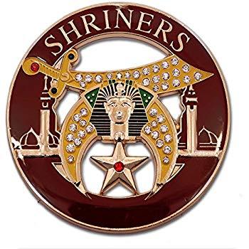 Shriners Logo - Shriner Round Red Masonic Auto Emblem Diameter