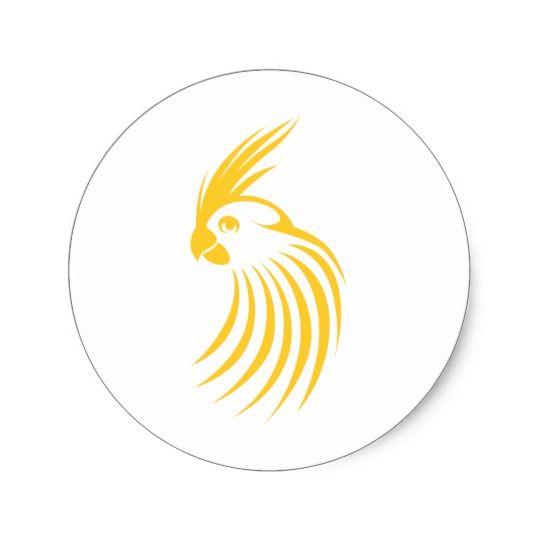Cockatiel Logo - Custom Yellow Cockatiel Logo Classic Round Sticker