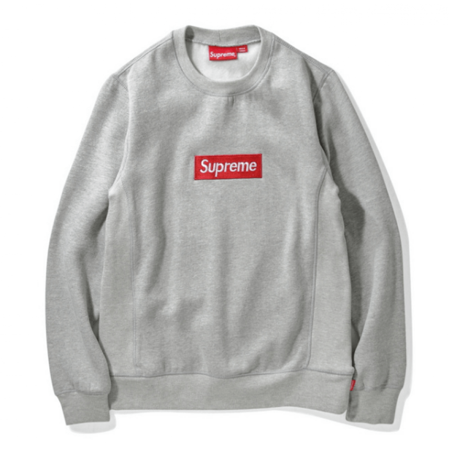 Sweater Logo - Supreme Box Logo Sweater (Gray)