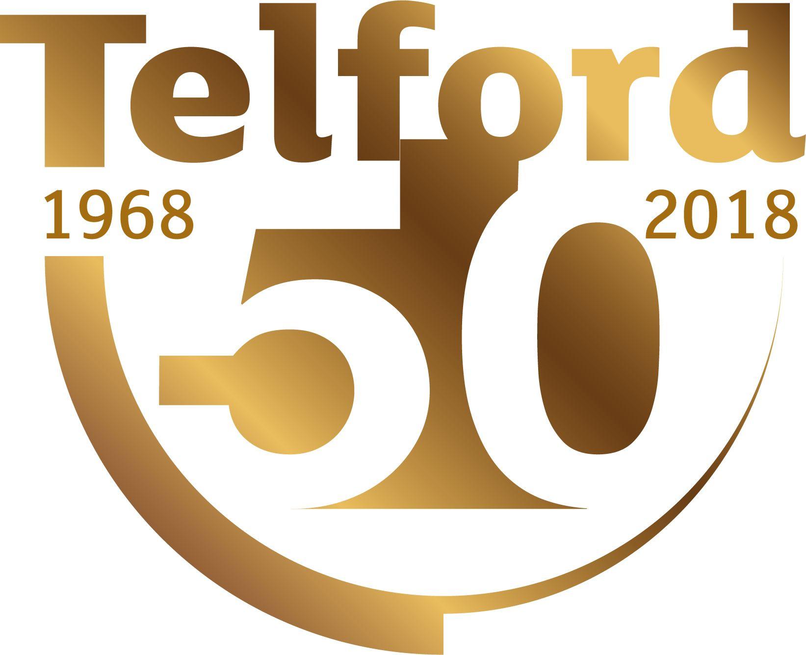 Jpeg Logo - Telford 50 logo - gold JPEG - Telford50