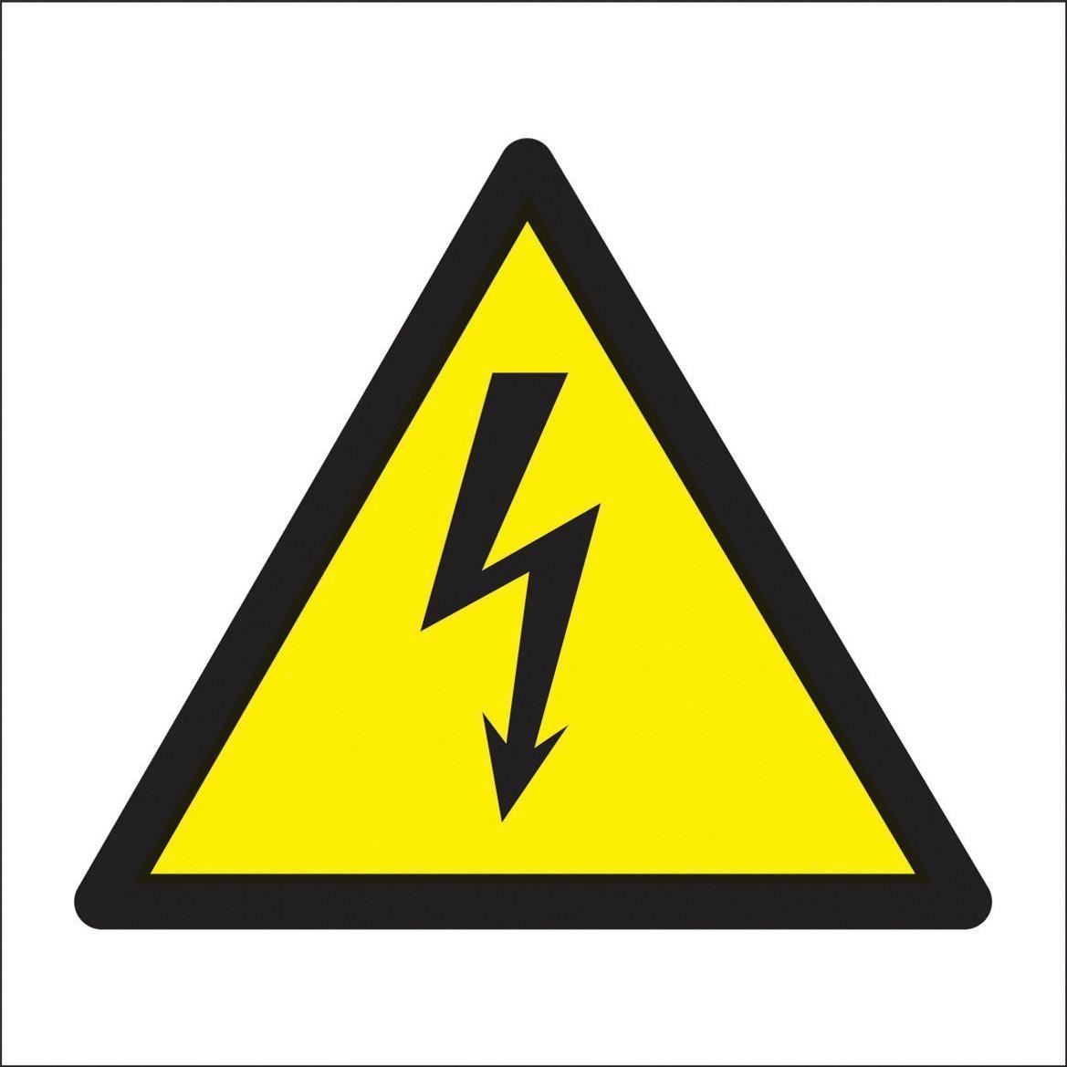Electricity Logo - Danger Electricity Logo Sign - 100 x 100mm - Rigid Plastic - [AS ...
