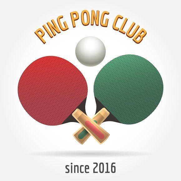 Pingpong Logo - Table tennis retro logo ~ Graphics ~ Creative Market