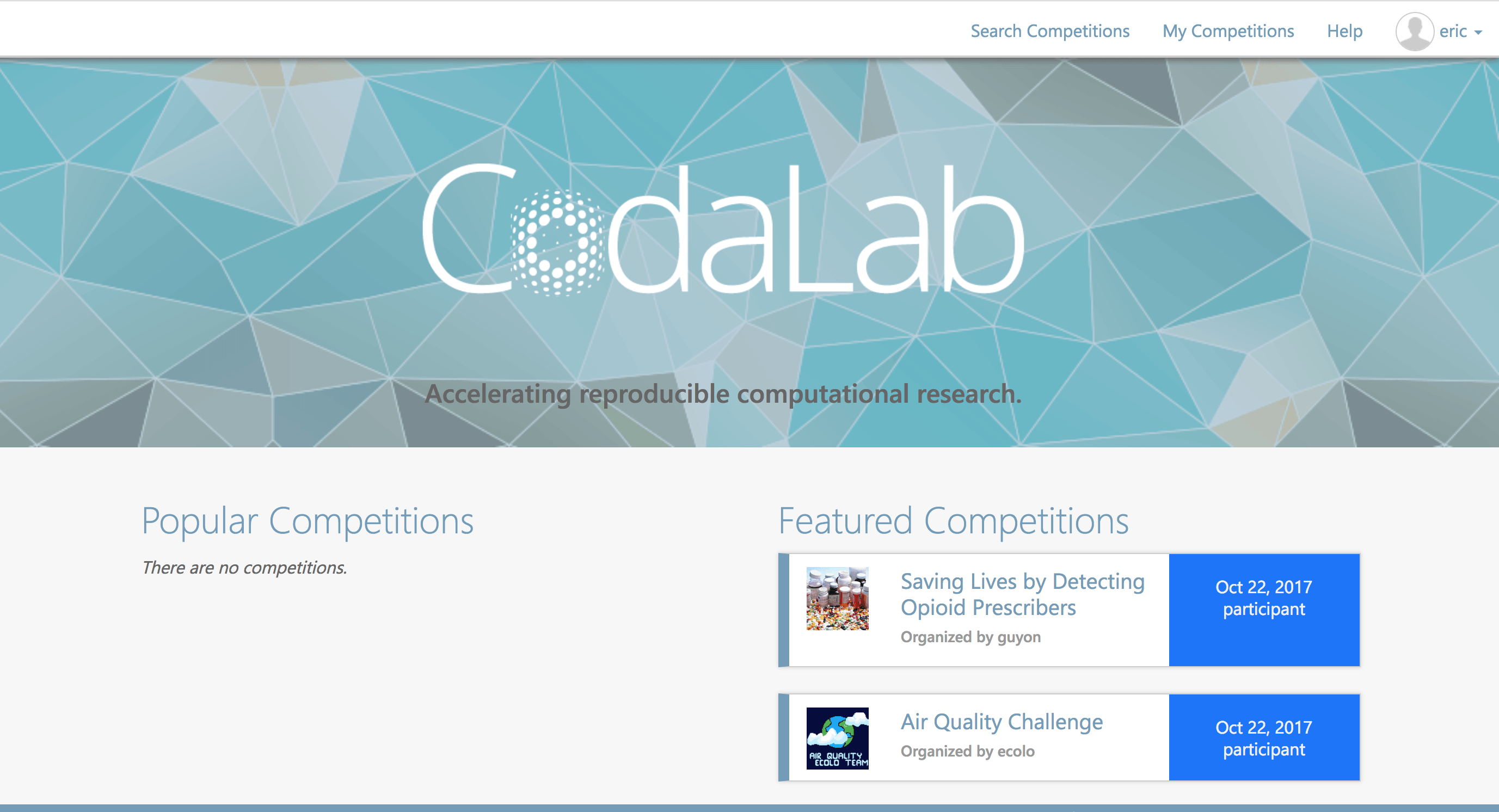 Codalab Logo - Change template to make all 5 popular/featured competitions appear ...