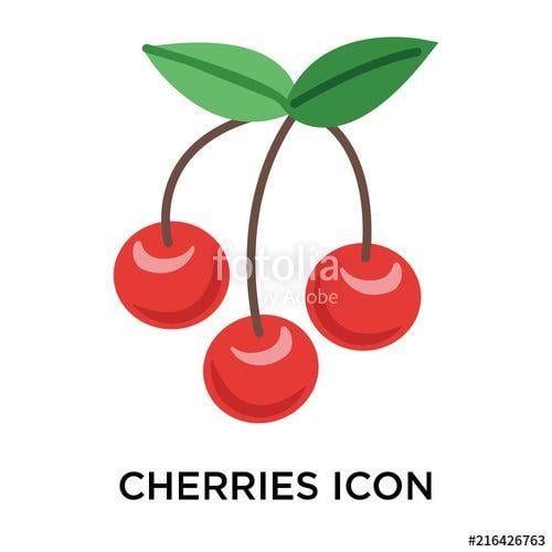 Cherries Logo - Cherries icon vector sign and symbol isolated on white background ...