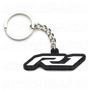 Chainring Logo - Yamaha R1 R1S R1M Rubber Logo Key Chain Ring Fob Decal White Red