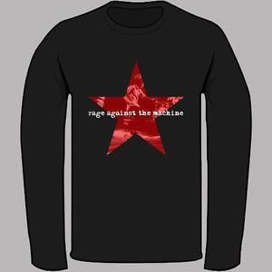 Ratm Logo - RATM Rage Against The Machine Star Logo Black Long Sleeve T-Shirt ...