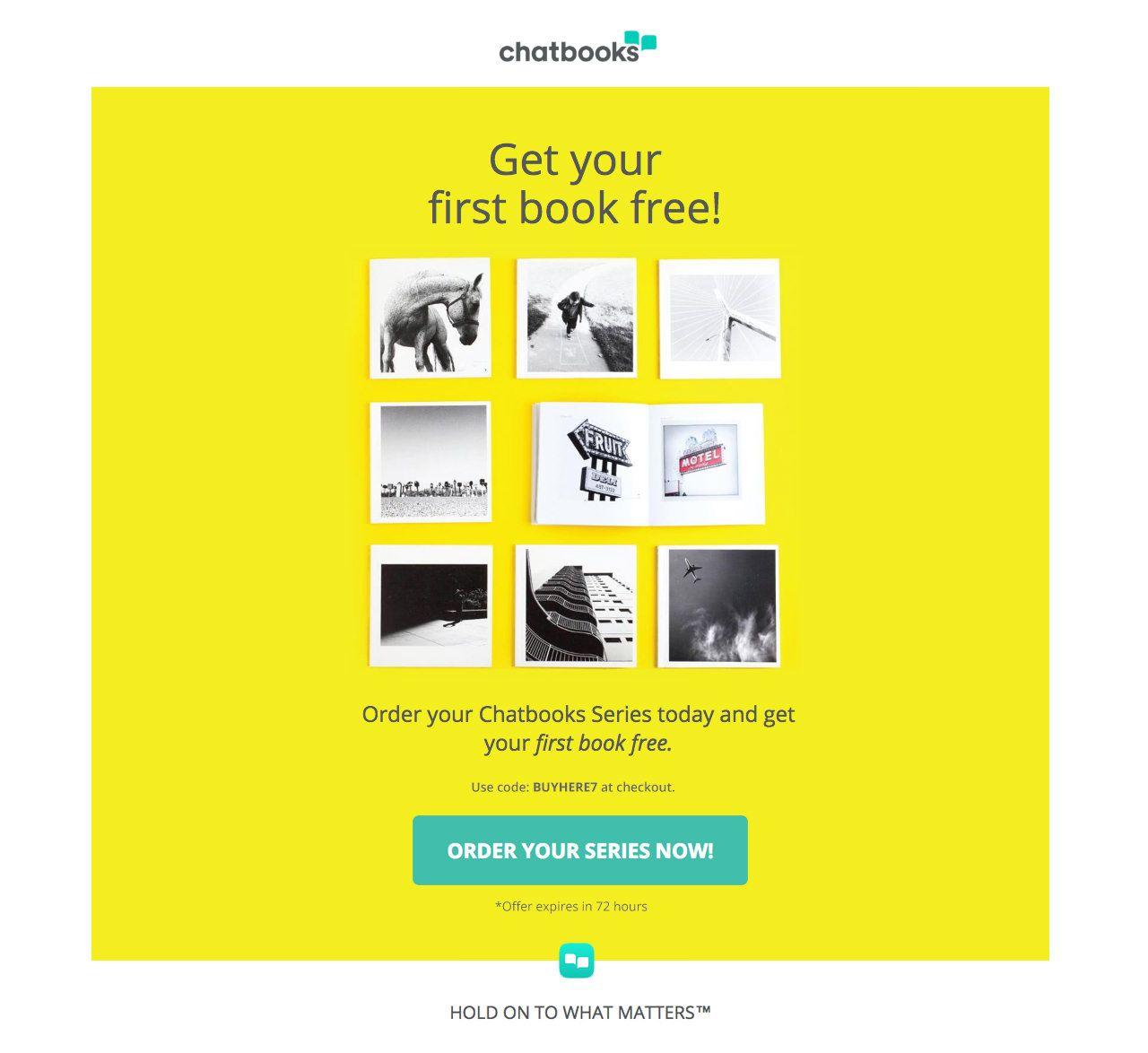 Chatnbook Logo - ChatBooks uses email marketing to sell more photo books. Campaign