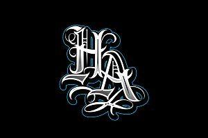Ha Logo - AH Logo Letters with Tattoo style ~ Logo Templates ~ Creative Market
