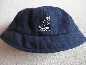 Llcoolj Logo - KANGOL Vintage Navy Blue Wool Blend Bucket Hat 9207 M Made in USA LL ...
