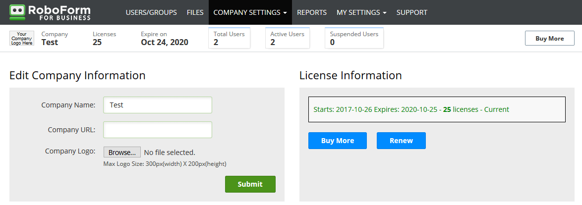 RoboForm Logo - Company Settings – RoboForm