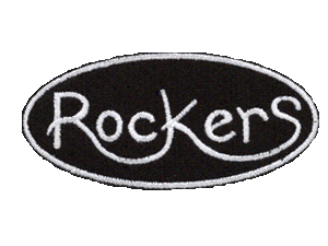 Rockers Logo - Rockers logo 13 inch leather like patch white/black - $18.95 ...