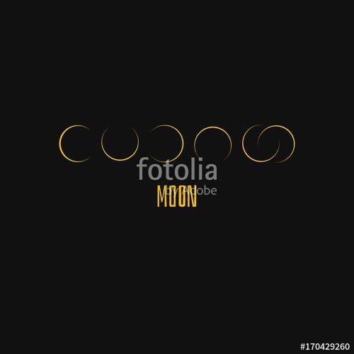 Moonlight Logo - Beautiful moonlight logo. Yellow moons on a black background. Gentle