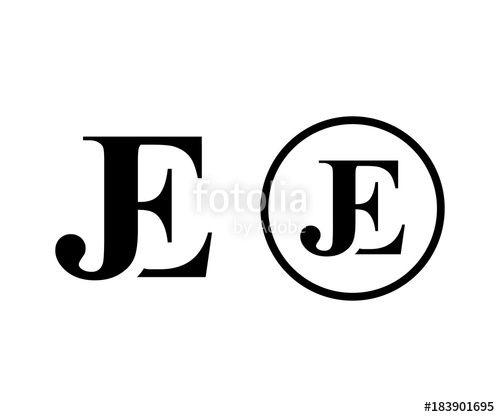Je Logo - Initial Letter JE Monogram Circle Modern Logo Symbol