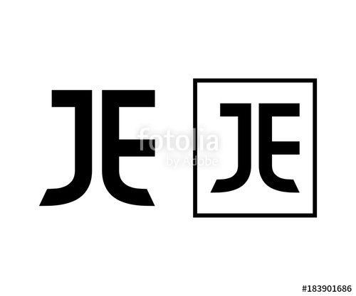 Je Logo - Initial Letter JE Monogram Square Modern Logo Symbol