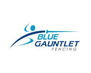 Gauntlet Logo - Logo design entry number 25 by jctoledo. Blue Gauntlet Fencing logo