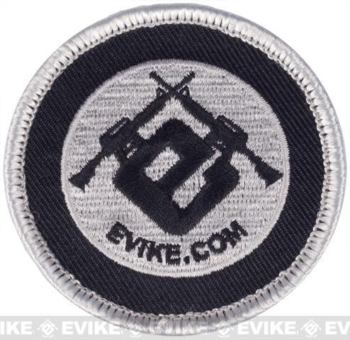 Evike Logo - Evike.com Circle Hook & Loop Patch (Black/Grey), Evike Stuff, e-SWAGG