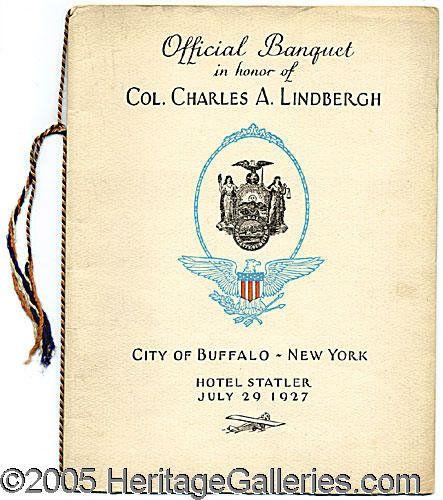 Lindbergh Logo - BANQUET PROGRAM HONORING CHARLES LINDBERGH BUFFALO NY. Offici ...