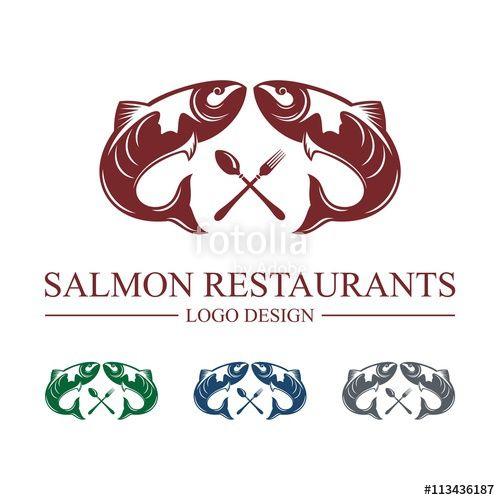 Salmon Logo - Salmon Logo, Salmon Restaurants Logo, Design Logo Vector