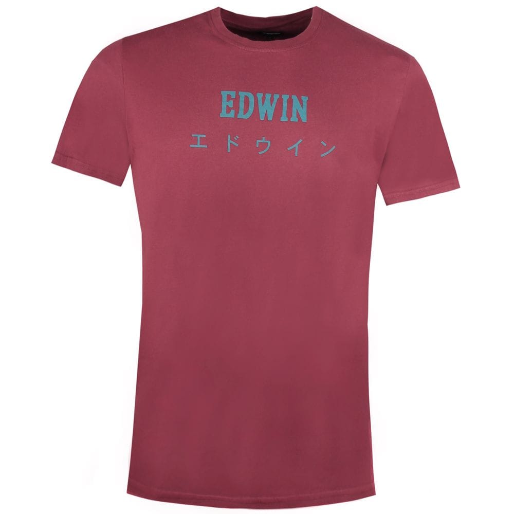 Edwin Logo - Edwin | Logo T-Shirt | Oxblood Red | Pritchards