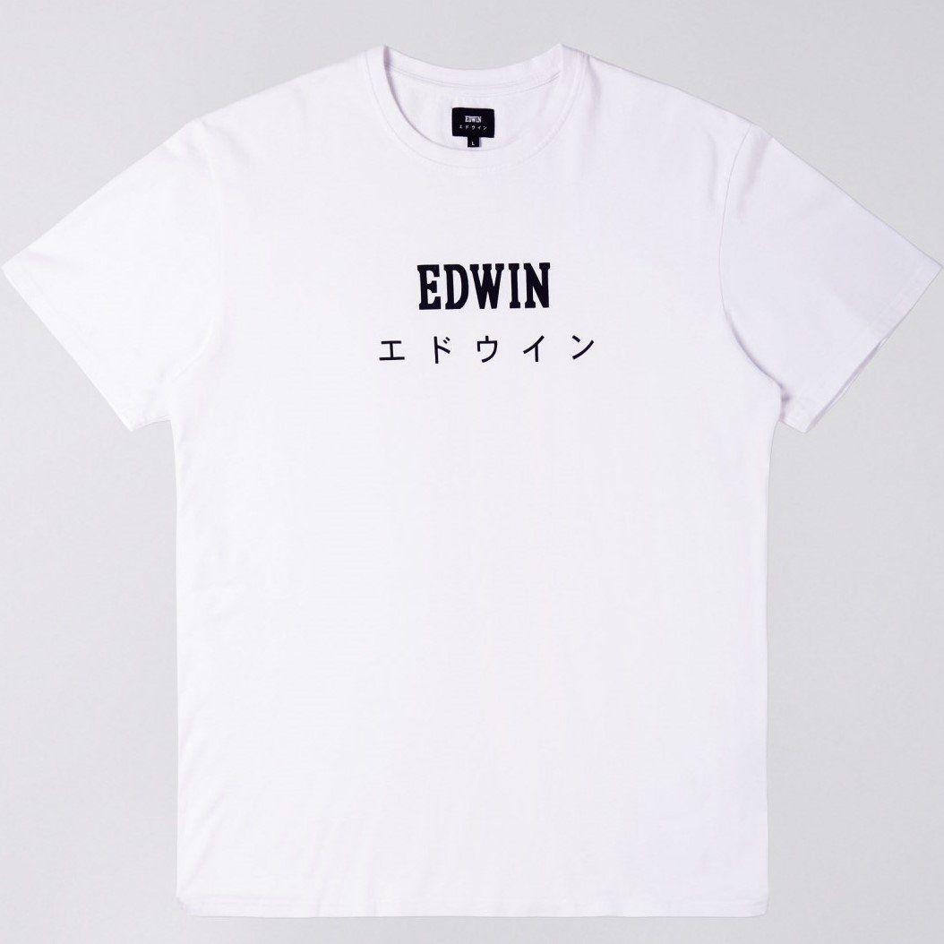 Edwin Logo - Edwin Japan Logo White T-Shirt – Zebra Menswear