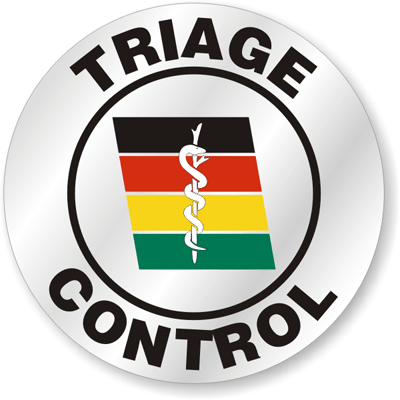 Triage Logo - Hard Hat Stickers - Triage Signs, SKU: HH-0046