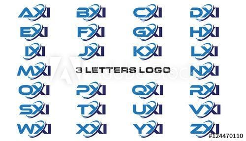 Ixi Logo - letters modern generic swoosh logo AXI, BXI, CXI, DXI, EXI, FXI