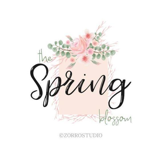 Spring Logo - Items similar to Floral Logo Premade Logo Pink Peonies Flowers ...