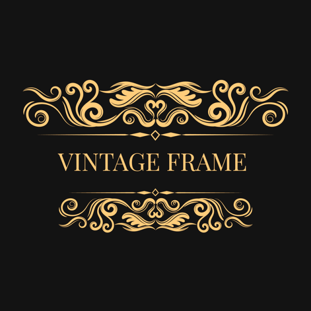 Frame Logo - Vintage Golden Frame, Logo, Frame, Vintage PNG and Vector for Free ...