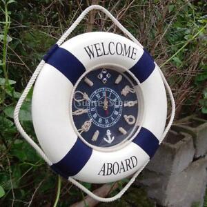 Lifebuoy Logo - Details about 35cm Wall Door Nautical Life Buoy Ring Clock Plaque Decor  Dark Blue