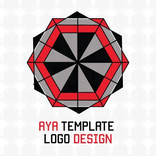 Red Geometric Logo - Geometric logo with red, gray and black colors – AYA Templates