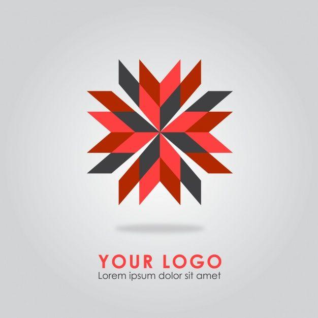 Red Geometric Logo - Geometric logo design Vector