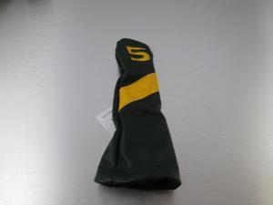 5H Logo - Golf Leather Hybrid HEADCOVER Green Yellow 5H Logo Custom Handmade 5