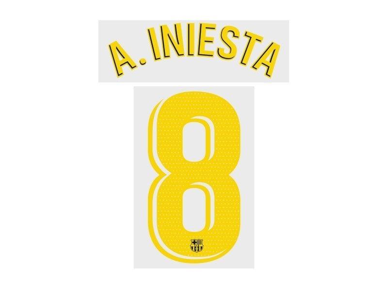 Iniesta Logo - FC BARCELONA 18/19 HOME A.INIESTA #8 NAME SET