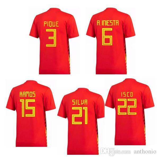 Iniesta Logo - 2019 2018 SPAIN RAMOS INIESTA ASENSIO MORATA Camiseta Futbol ...