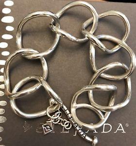 Silpada Logo - Silpada Sterling Silver Bracelet B1632 Large Wavy Link New Toggle