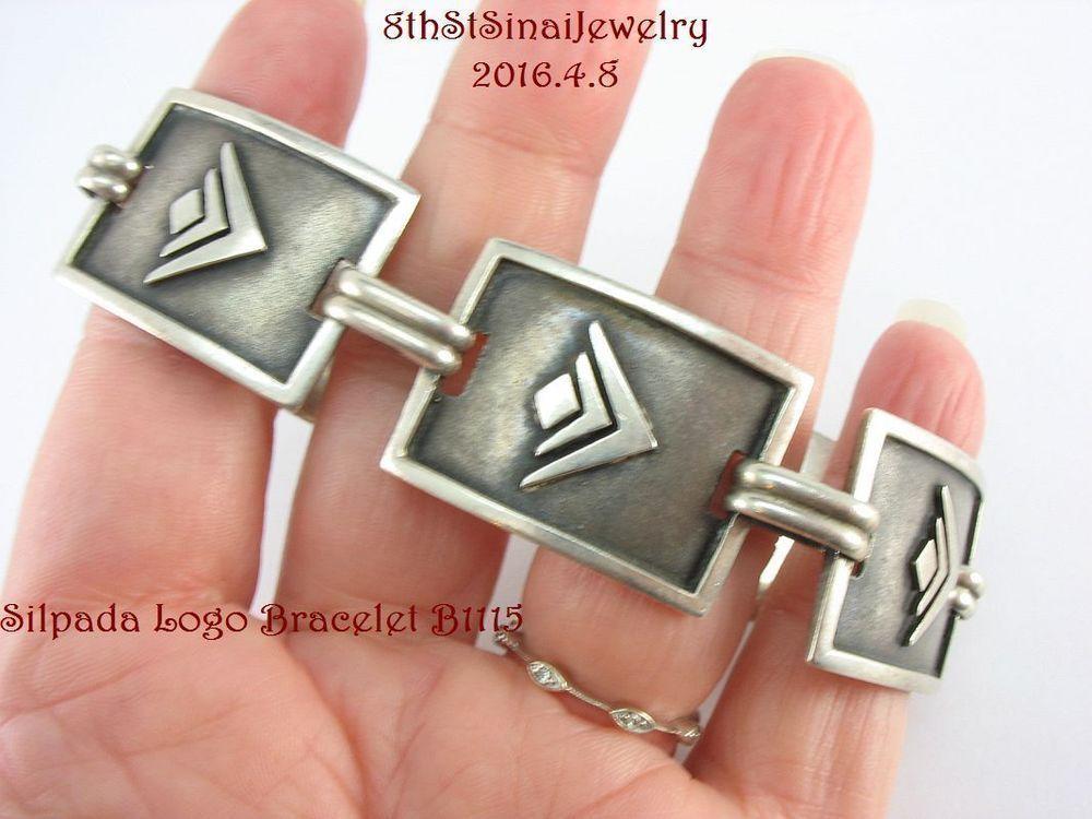 Silpada Logo - B1115 Retired Silpada Logo Signature Link Bracelet Sterling Silver