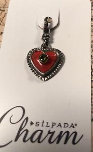 Silpada Logo - Silpada C2561 Sterling Silver Heart CHARM Red Hot Love New Was $58