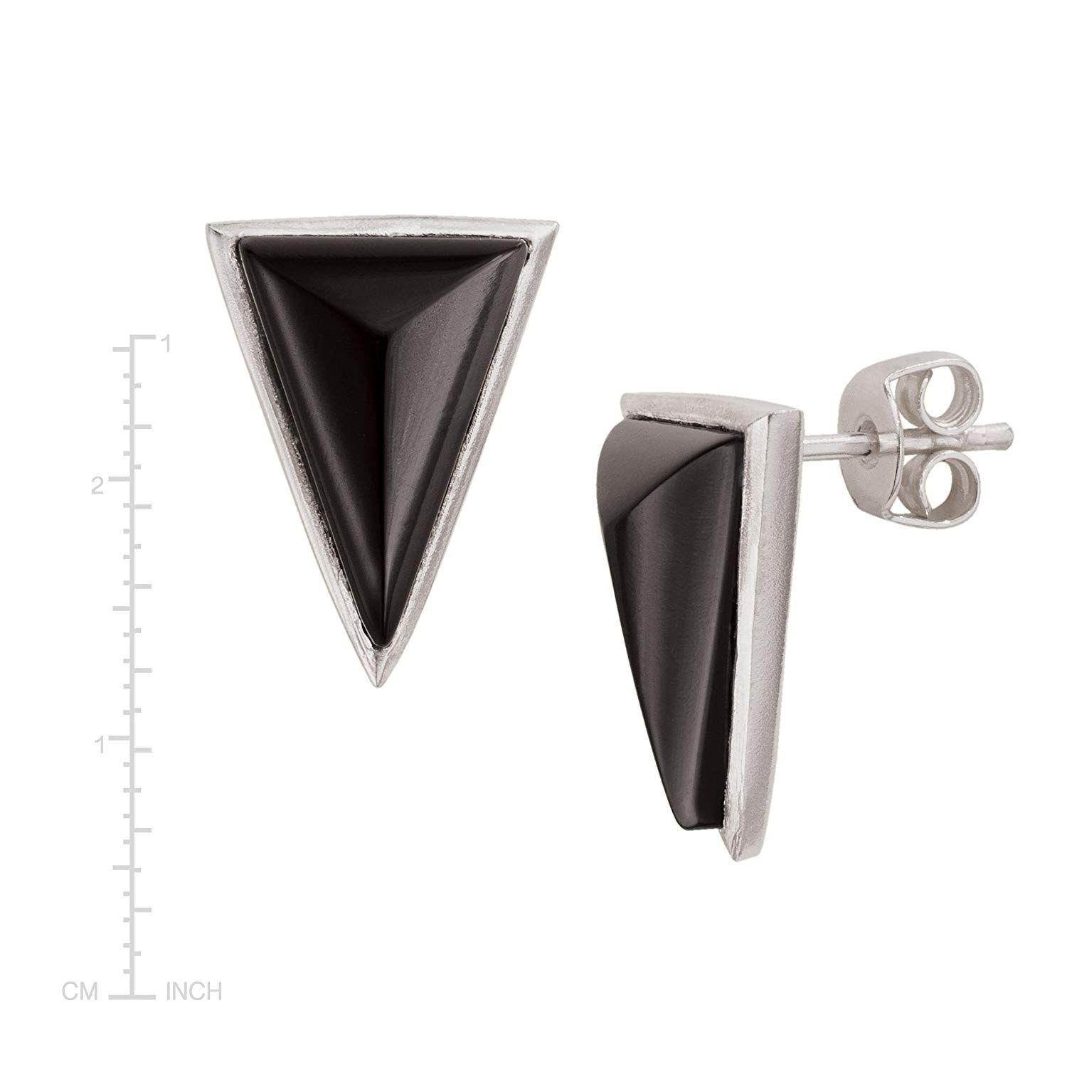 Silpada Logo - Silpada 'Triangle Edge' Natural Black Agate Stud