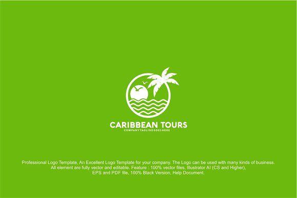 Caribbean Logo - Caribbean Tour Travel Logo Templates Creative Market