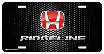 Ridgeline Logo - Honda Ridgeline Red Logo Punch Grille Black Metal License Plate ...