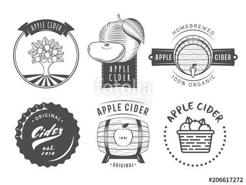 Cider Logo - Vector cider labels and logos. Set of vintage badges for apple cider ...