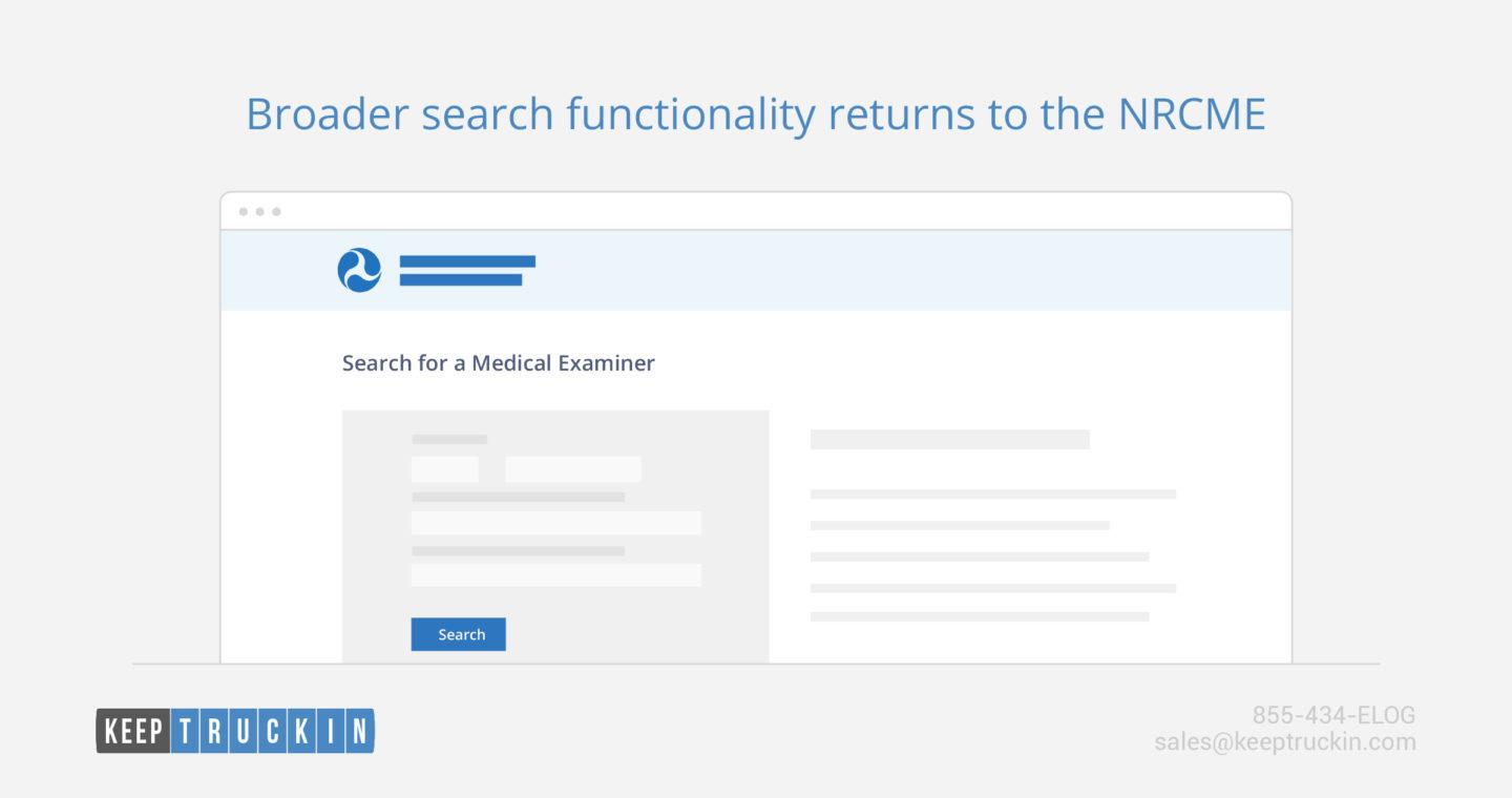 NRCME Logo - Broader search functionality returns to the NRCME