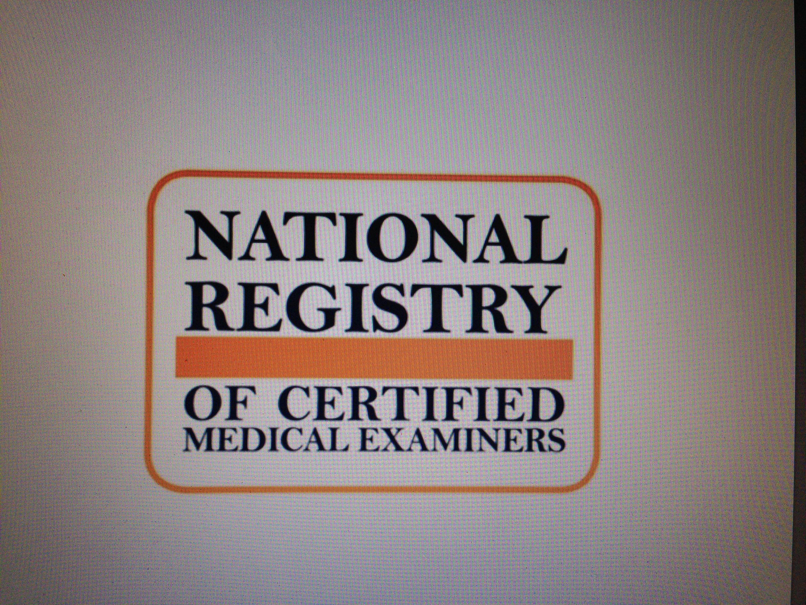 NRCME Logo - 54,055 Registered Medical Examiners in 2017. Source: NRCME DATA ...