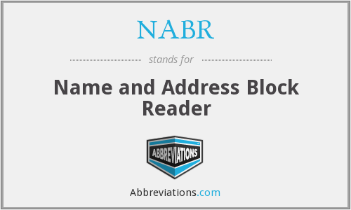 Nabr Logo - NABR and Address Block Reader