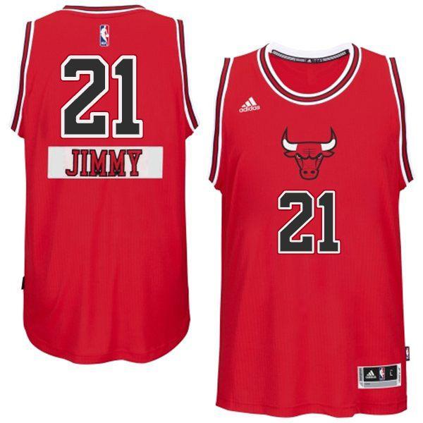 Swingman Logo - Chicago Bulls #21 Jimmy Butler Christmas Day X-mas Big Logo Swingman ...